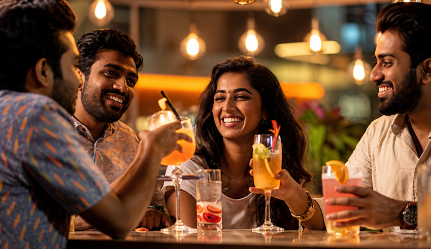 Signature cocktails at Hype Nightlife Pondicherry