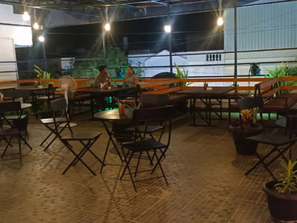 Dine in area at Eleven Eleven Rooftop Cafe Pondicherry